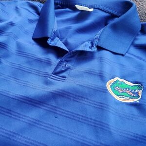 Adidas University Of Florida Gators Polo Shirt Blue‎ Mens L Short Sleeve
